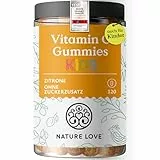 NATURE LOVE® Vitamin C Gummies – 120 Stück – 120mg pro Tagesdosis für Erwachsene, 40mg für Kinder – ohne Zuckerzusatz oder Süßungsmittel – Gummibärchen mit 91% Fruchtanteil – vegan und laborgeprüft
