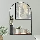 Americanflat Gerahmter gewölbter Spiegel 20x30 – schwarzer Wandspiegel Badezimmer, Eingangsbereich, Flur, Wohnzimmer, Schlafzimmer – gebogener Bogenspiegel (MIRARC1929BLK)
