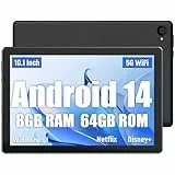 Whitedeer Tablet, 25,4 cm (10 Zoll), Android Tablet, 8 GB RAM + 64 GB ROM (bis zu 1 TB TF), IPS-Display HD 1280 x 800, Dual-Kamera 8 MP + 5 MP, Akku 5000 mAh, WLAN 6 + BT5.4, GMS Widevine L1, Face ID