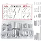 JatilEr 200 Stück Feder Zugfedern Sortiment, 20 Größen Federn Metall Spannfeder Spiralfedern Edelstahl Druckfedern Sortiment mit Box Sprungfeder Set Kit für Werkzeuge, Geräte, Handwerkzeuge, Auto