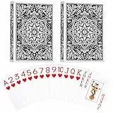 2 Stück Spielkarten Pokerkarten mit Jumbo Index Designer Profi Spielkarten Kartendeck Hochwertige Pokerkarten für Familien Kartenspiele Party Texas Holdem Poker Romme Blackjack Canasta Kartenspiel