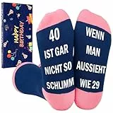 Belloxis 40 Geburtstag Frauen 40. Geburtstag Frauen Geschenk 40 Geburtstag Frau Geschenk zum 40 Geburtstag Frau Socken Damen 39-42 Stoppersocken Damen Baumwollsocken
