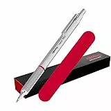 rOtring Rapid Pro Druckkugelschreiber - mittlere Spitze, blaue Tinte - silberner Vollmetallkörper mit Samtetui - Technischer Zeichen- & Schreibstift, nachfüllbar