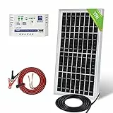 ECO-WORTHY 10 Watt 12 Volt netzunabhängiges Solarpanel Kit: wasserdichtes 10W Solarpanel + Batterieclip-Kabel mit Isolierhülle + USB-Laderegler für Handy Auto Wohnmobil Camping im Freien
