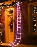 LED Weihnachtsmann Leiter Lichterkette,3 Meter LED Weihnachtsbeleuchtung Außen,315 LEDs Lichterkette Weihnachtsbaum Fenster 8 Modi Bunt Weihnachten Deko mit Timer für Weihnachten,Terrasse Garten
