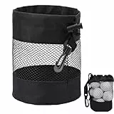 Ezranova Golf-Balltaschen, Nylon-Mesh-Balltasche mit Schnüre, Beutel für Golf-Zubehör (schwarz)