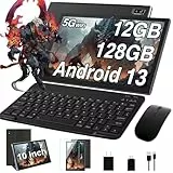 AOCWEI X900 Tablet, 10 Zoll, A4 GB ROM (TF 128 GB) | Octa Core | 2,4 G/5 G WiFi | 5 + 8 MP | 8000 mAh | 2,0 GHz | Tablet mit Tastatur und Maus – Schwarz…