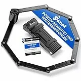 Samok® Fahrradschloss Faltschloss 120cm lang inkl. Halterung - Fahrrad Stahl Schloss faltbar mit Schlüssel - HOHE SICHERHEIT LEVEL 10 - Radschloss Diebstahlsicher E-Bike, Rennrad & MTB-Bike Lock