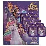 Fantasy Einhorn Sammelspaß Sticker Kollektion 2025 | Stickeralbum + 10 Stickertüten | 50 Sticker & Album zum Sammeln & Tauschen