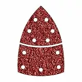 wolfcraft Haft-Schleifblätter 10er Pack Körnung 60 – für Holz, Metall, Farbe, Kunststoff - Dreieckig, gelocht, für Deltaschleifer & Multischleifer, 95 mm, Schleifpapier Korund - 1812000
