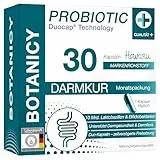 BOTANICY Probiotic - Präbiotika und Probiotika - 10 Mrd. Laktobakterien & Bifidobakterien plus Vitamin D3-30 DUOCAP® 2-in-1 Kapseln, Magensaftresistent - Laborgeprüft in DE