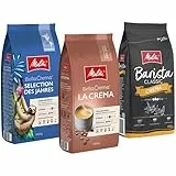Melitta Probierpaket Unsere Lieblinge BellaCrema La Crema Selection des Jahres Barista Crema Ganze Kaffee-Bohnen 3 x 1kg, ungemahlen, Kaffeebohnen für Kaffee-Vollautomat, geröstet in Deutschland