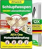 anwerk® Schlupfwespen gegen Lebensmittelmotten - 12 Karten à 1 Lieferung - Effektiv Lebensmittel Motten bekämpfen - Alternative zur Mottenfalle, Mottenspray, Pheromonfalle (12x Karten à 1 Lieferung)