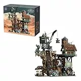 PANTASY GBC Goldrausch-Bergwerk Bausatz, 2990 Teile Motorisierte Kugelbahn-Diorama mit Zahnrad-System, Type-C betriebenes Interaktives Brick Kit mit 3 Minifiguren, Mechanisches Sammlermodell