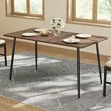 VASAGLE Esstisch für 4-6 Personen, Esszimmertisch, Küchentisch im Landhausstil, hitzebeständige Tischplatte, schneller Aufbau, 75 x 140 x 75 cm, naturwalnussfarben-tintenschwarz KDT100KE02