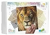 Pracht Creatives Hobby Pixel P090046 Mosaik Geschenkverpackung Löwe, Pixelbild ca. 30,5 x 38,1 cm, kinderleichtes Stecksystem, ohne Bügeln und Kleben, Steinchen aus Biokunststoff, ideal für Kinder