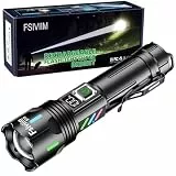Fsiviim Wiederaufladbare LED-Taschenlampe, super hell, 10.000 Lumen, mehrfarbiges Design mit Digitalanzeige, abnehmbarer Clip