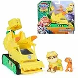 PAW PATROL: Der Dino Film, Rubbles Dino-Rettungs-Bulldozer, BAU-Fahrzeug mit Rubble-Figur für eigene Kino-Abenteuer zu Hause, Spielzeug für Kinder ab 3 Jahren