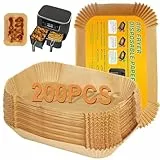 BYKITCHEN 200 Stücke Backpapier für Heißluftfritteuse Ninja, Airfryer Zubehör für Ninja Foodi MAX Dual Zone Heißluftfritteuse AF300EU/AF400EUCP/AF500EU,Backpapier kompatibel mit 9,5L/9L Air Fryer