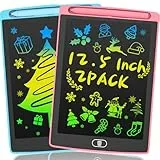 LCD Schreibtafel Spielzeug für Kinder 12.5 Zoll, 2-Pack Maltafel Bunte Kritzeleien, Geschenke für 3-8 Jährige Mädchen Jungen (Rosa Blau)