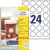 AVERY Zweckform Marmeladenetiketten Art. 5080 (240 Aufkleber ablösbar, Ø 40mm auf A4, rund, für Gewürz oder Einmachgläser, Gebäcktüten, Geschenke und Selbstgemachtes aus der Küche) 10 Blatt weiß