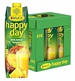 Rauch Happy Day Ananas | tropische Geschmacksexplosion | aus 100% Ananassaftkonzentrat | 6x 1l Tetra Prisma