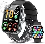 Coucur Smartwatch Herren Damen, 1.96' HD Smart Watch mit Telefonfunktion, 110+ Sportmodi Fitnessuhr mit Schrittzähler/Herzfrequenz/Schlafmonitor, IP68 Wasserdicht Sport Uhr kompatibel für Android iOS
