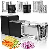 Pommesschneider Elektrisch, Sopito Professioneller Kartoffelschneider mit 6mm, 9mm und 12mm Edelstahlklingen für Kartoffeln, Süßkartoffeln, Karotten, Gurken und anderes Gemüse