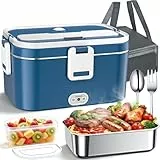 AOKBON Elektrischer Heiznapf Elektrische Lunchbox 1,8L mit 110W, Speisen Unterwegs Erwärmen, 12V/24V/230V für Auto, LKW, Büro & Zuhause, Herausnehmbarer Edelstahlbehälter