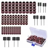 AUSTOR 132 Stück Schleifhülse Satz mit Frei Box Einschließlich 120 Stück teilig Schleifen Bands and 12 Stück Schleifwalze for Dremel Drehwerkzeug