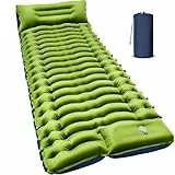 Myxslop Isomatte Selbstaufblasend, Camping Luftmatratze Kleines Packmaß und Leichte, Camping Matratze mit Fußpresse Pumpe & Kissen für Outdoor Campingmatte Schlafmatte Luftzellenmatte Aufblasbar