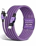 EndlesShine USB C auf USB C Kabel 240W 180° Grad Rotation Typ C [1-Pack 3m] PD 3.1 Schnellladekabel Nylon Geflochten USB C Ladekabel für Laptop Tablet Notebook mit Supergeschwindigkeit (Violett)