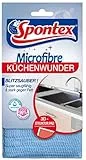 Spontex Microfibre Küchenwunder, 3D Mikrofaser-Pad mit Schwammkern, ideal für alle Küchenoberflächen, effizient gegen Schmutz und Fettrückstände, 1 Stück