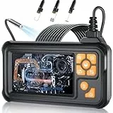 10m Endoskopkamera mit Licht,1080P HD Boreskop Inspektion mit 8 LED-Lichtern,IP67 wasserdichtes Schlangenkamera,4,3-Zoll IPS Digitales,Halbstarke Kabel,Inspektionskamera für Rohre,Auto,Wände,Bohrungen