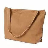 Etercycle Umhängetasche für Damen, Lässige Handtasche Groß Tasche Shopper Segeltuch Tote Schultertasche mit Innentasche für Alltag, Büro, Schule und Einkauf (Braun)