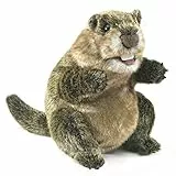 Folkmanis Handpuppe Puppet Murmeltier 3169, Graubraun