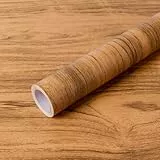 Hode Klebefolie Möbel Möbelfolie Holzoptik Selbstklebend, Holzfolie Schrankfolien Selbstklebende Folie für Möbel Arbeitsplatte Küche, Tapete Holz Braun Eiche 40x300cm