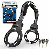 E Scooter Schloss, 8mm Dicke Kettenschloss, Tragbarkeit Schloss für E Scooter, Handschellenschloss, Hohe Sicherheit Fahrradschloss