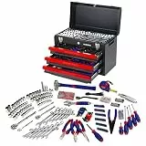 WORKPRO Werkzeugkoffer groß, 408tlg. Werkzeugsatz mit 3 Metall Schubladen, Heavy Duty Werkzeugschrank für Mechaniker, Werkstatt, Garage, Wekrzeug Set für Profis