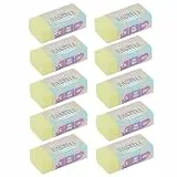 KUM AZ5091016-GE - Radiergummi, pastell gelb, 10 Stück, PVC freier Radierer