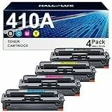 HALLOLUX 410A CF410A Toner Kompatibel für HP 410X 410A CF410A CF410X Multipack Tonerkartusche LaserJet Pro MFP M477fdw M377dw M477fdn M477fnw M452dn M452nw M452dw (Schwarz Cyan Magenta Gelb, 4-Pack)