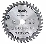 kwb Kreissägeblatt 130 x 16 mm, sehr feiner Schnitt, Sägeblatt geeignet für Arbeitsplatten, Holz und beschichtete Platten