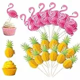 24 PCS Cocktail Deko, Cocktailspieße, Ananas Deko, Cocktail Dekoration für tropische Partys, Sommergeburtstage, Vielseitige Cocktailspieße für Desserts, Getränke, Kuchen, Sommerfest