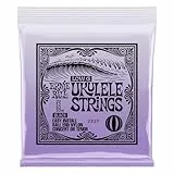 Ernie Ball Concert/Tenor Schwarze Ukulele-Nylonsaiten und gewickelte G-Saite mit Kugelenden