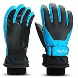 ThxToms Kinder Ski Handschuhe | Winter Snow Skihandschuhe -15℃ | PU Palme Winddicht Wasserdicht Warm Fleece | Sports Snowboard Skifahren Fahrradhandschuhe | Junge und Mädchen für 4-13 Jahre alt