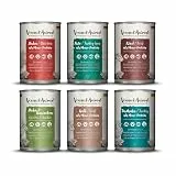 Venandi Animal Premium Nassfutter für Katzen, Probierpaket III, Huhn, Pute, Rind, Huhn + Kaninchen, Kalb, Truthahn, 6 x 400 g, getreidefrei und naturbelassen, 2.4 kg