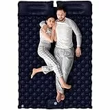 YITAHOME Isomatte Selbstaufblasend 2 Personen 195x120 Ultraleichte Camping Luftmatratze mit Eingebaute Pumpe und Kissen, Camping Matratze mit Tragetasche und Fußpumpe für Reisen (Marine Blau)