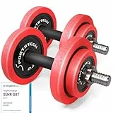 Sportstech 2in1 Hantelset mit Silikonüberzug, Deutsche Qualitätsmarke, Kurzhanteln & Langhantel in einem, Hanteln mit 20kg/30kg aus Gusseisen, effektives Fitness Krafttraining, AH300, Vergleichssieger
