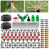 Vmxlso 30M Bewässerungssystem Garten, 149 Stück Bewässerung Kit, mit Verstellbaren Düsen, Automatische Bewässerungssystem Gewächshaus,DIY Gartenbewässerung,Micro Drip Tröpfchenbewässerung für Pflanzen