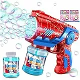 Seifenblasenpistole Seifenblasenmaschine Kinder Seifenblasen Machine: Bubble Gun LED Licht Kids Seifenblasen Elektrisch 90 ML Tank Automatische Bubble Maker Pistole Party/Hochzeit/Outdoor Spielzeug